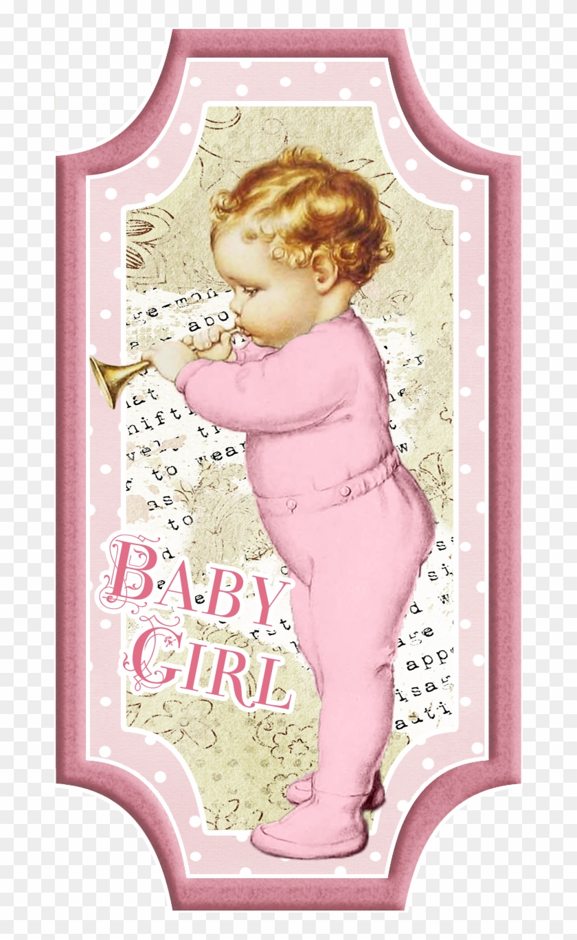 Free Printable Cards, Toppers Or Labels - Free Vintage Baby Clipart - Png Download