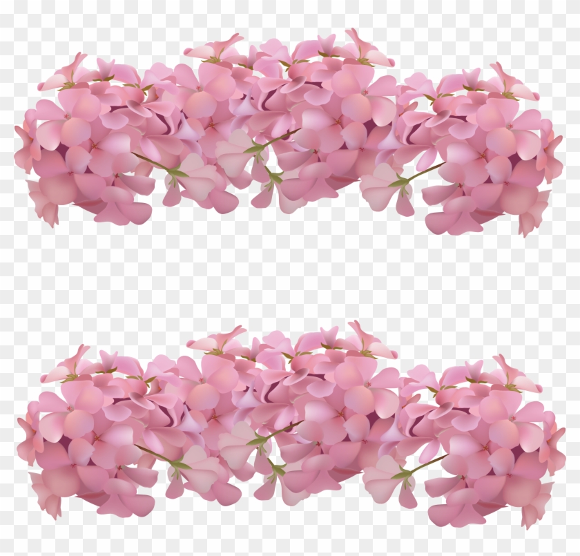 Clip Free Stock Flower Blossom Romantic Decorative - Hydrangea Watercolor Frame Png Transparent Png #5373948