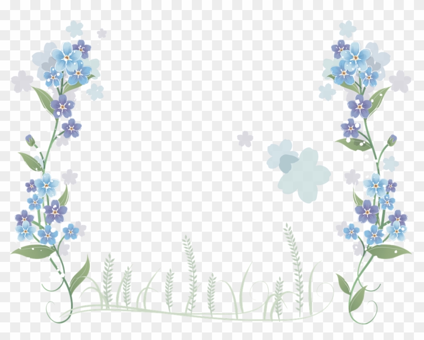 Postado Por Seu Lar Seu Lugar Às 20 - Blue Flower Border Png Clipart