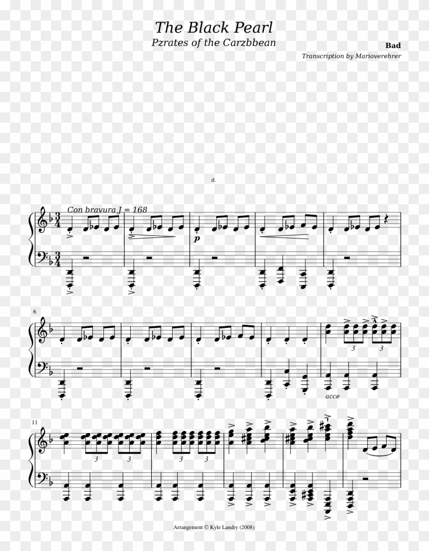 The Black Pearl Sheet Music Composed By Bad 1 Of 5 - Slow Dancing In The Dark Piano Sheet Music Clipart