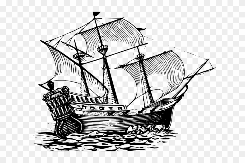 Drawn Free On Dumielauxepices Net Tall - Sailing Ship Clipart Black And White - Png Download