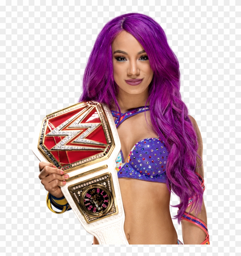 Wwe Raw Women Champion - Sasha Banks With Raw Women's Championship Clipart #5375333