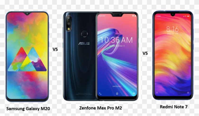 Redmi Note 7 Vs Samsung Galaxy M20 Vs Asus Zenfone - Samsung M20 Vs Asus Zenfone Max Pro M2 Clipart #5376217