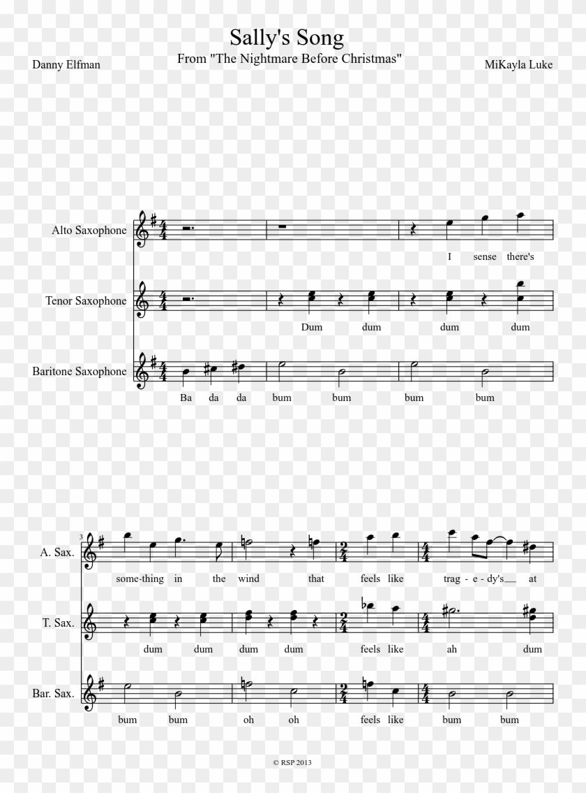 Sally's Song Sheet Music Composed By Mikayla Luke 1 - Snowbelle City Marimba Sheet Music Clipart