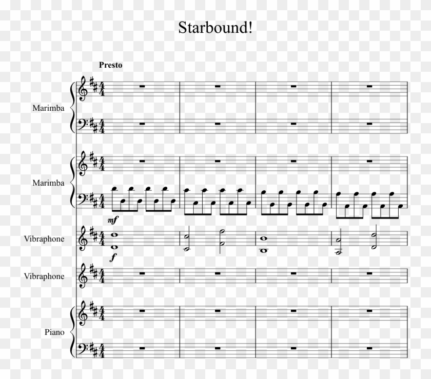 Starbound Sheet Music 1 Of 16 Pages - Sheet Music Clipart #5378675
