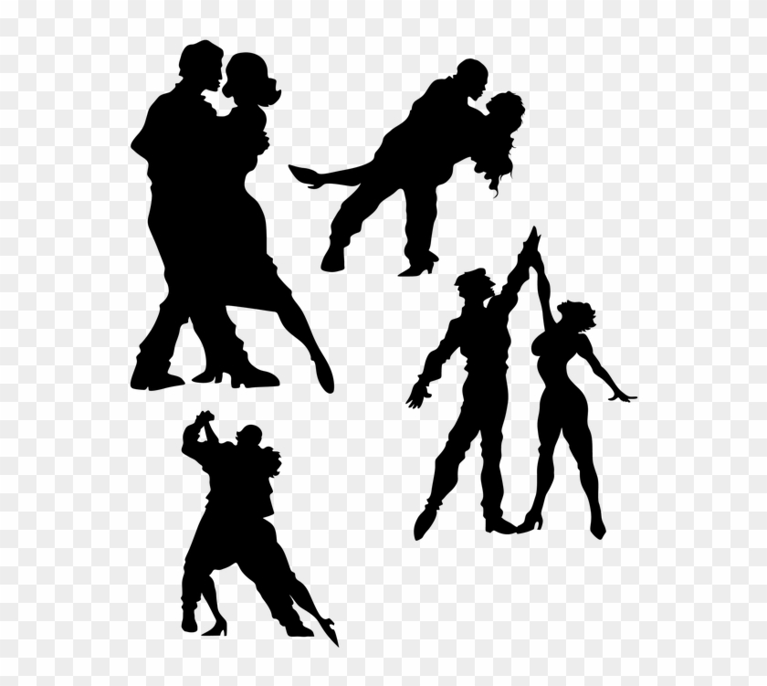 Dance Modern Dancing Ballroom Dancers Silhouette - Gouyad Dance Clipart #5379098