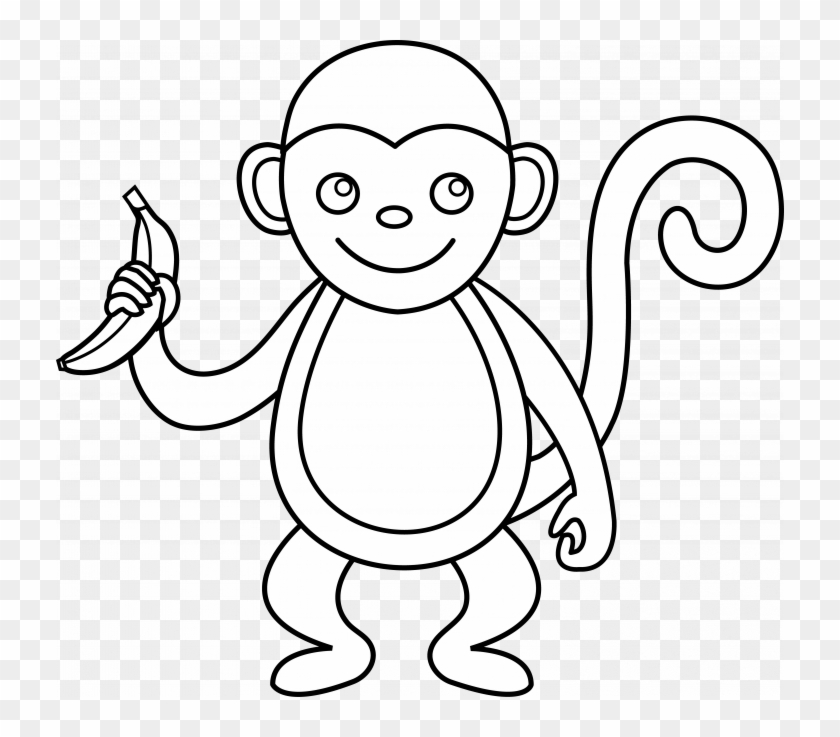 Medium Size Of How To Draw A Cartoon Monkey Head Swinging - Cartoon Monkey Outline Clipart #5381711