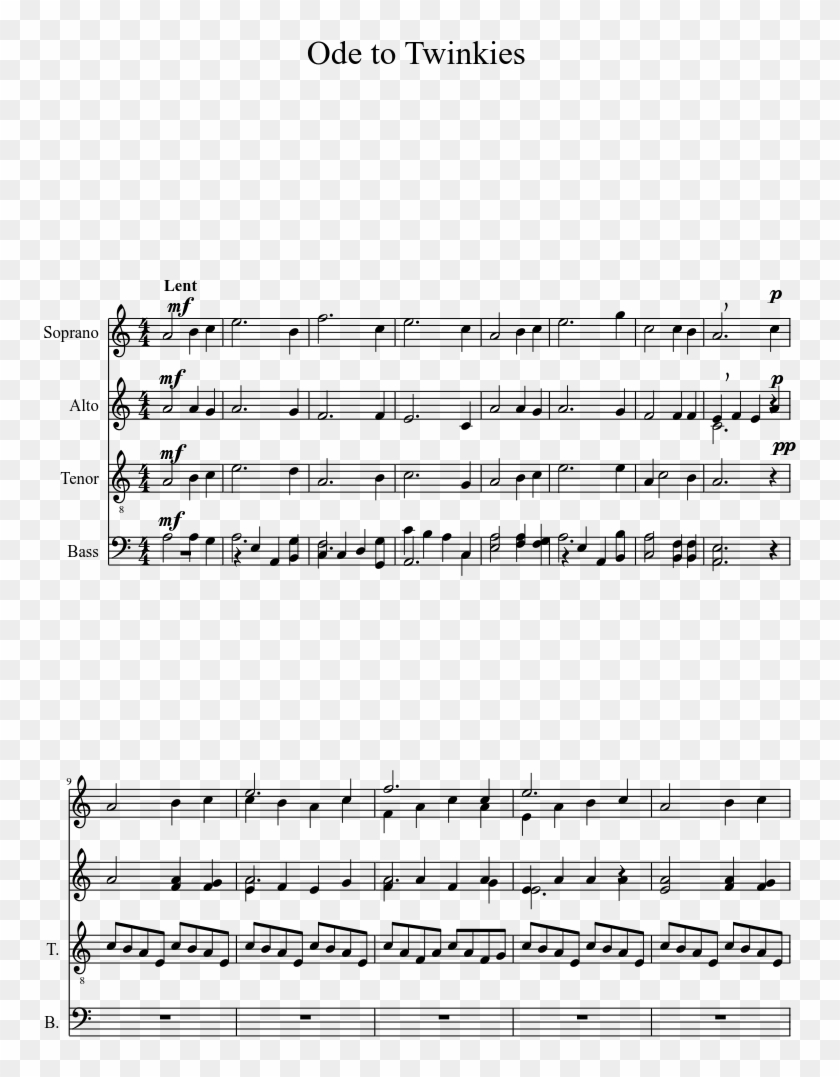 Ode To Twinkies Sheet Music 1 Of 3 Pages - Linkin Park Breaking The Habit Sheet Clipart