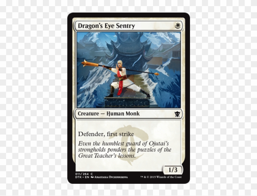 Foil Dragon's Eye Sentry English Dragons Of Tarkir - Rpg Monk Clipart