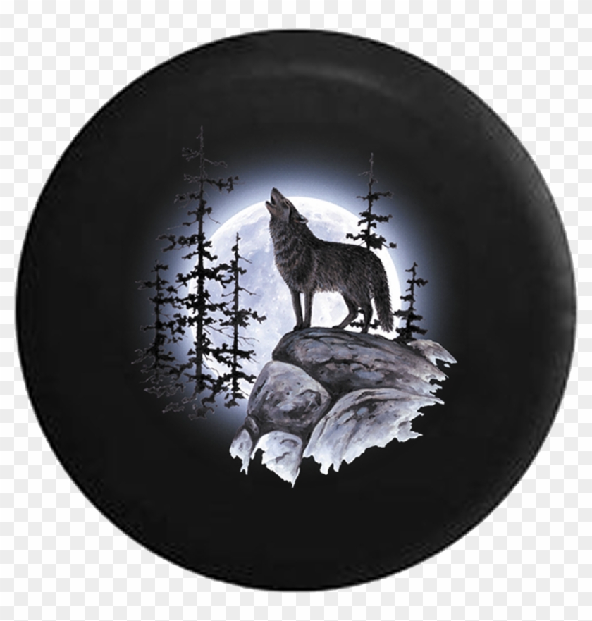 Gray Wolf Png - Howling Wolf On Rock Clipart #5383555