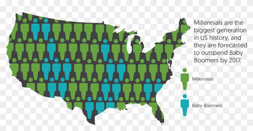 Millennials Are The Biggest Generation In Us History, - Number Of Counties Won By Trump Clipart #5383850