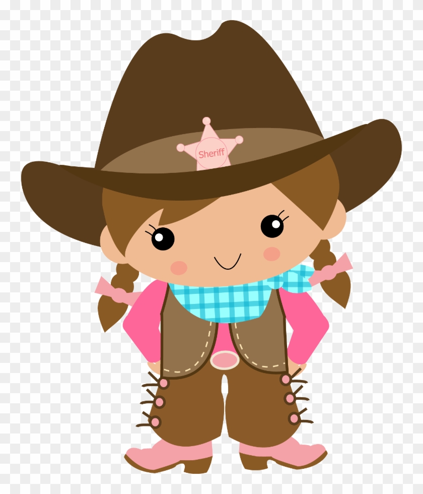 Cowboy E Cowgirl - Niño Vaquero Caricatura Clipart