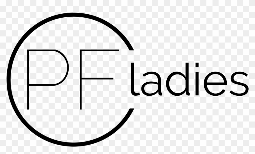 White Logo On A Black Background With "ladies" To The - Circle Clipart #5384355