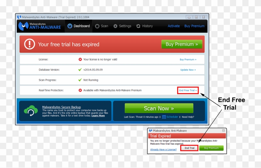 Malware Bytes Revert To Free End Free Trial - Malwarebytes Anti Malware Free Clipart