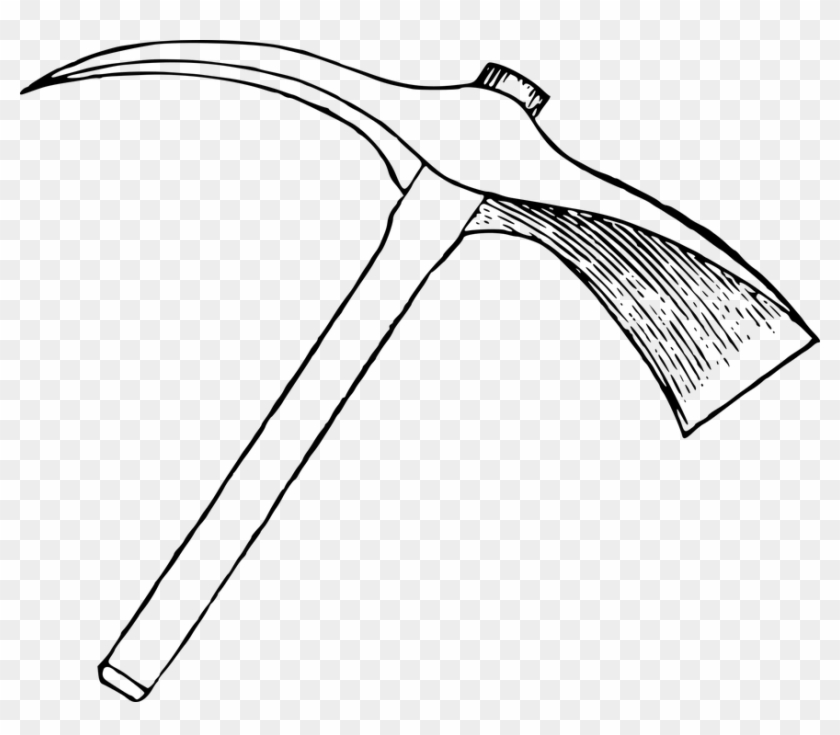 Mattock Pick Pickaxe Tool - Pick Axe Clipart Black And White - Png Download #5387488