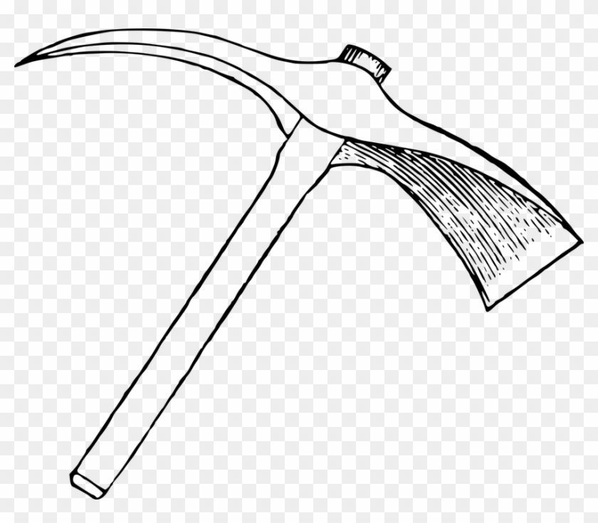 Mattock Pick Pickaxe Tool - Pick Axe Clipart Black And White - Png Download