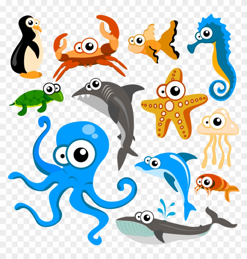 Free Download Fundo Do Mar Marine Life Nautical Pinterest - Sea Animals Vector Free Clipart