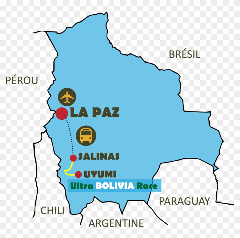 Ultra Bolivia Race Route Map - Map Clipart #5388175