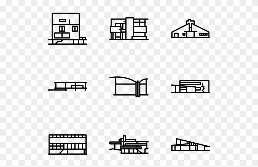 Famous Houses - Monochrome Clipart #5388263