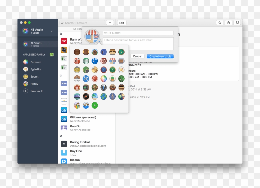 Creating A New Vault - 1password 7 Mac Clipart #5388437