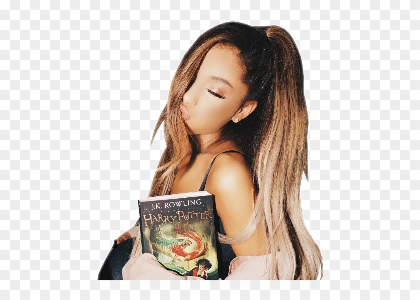 #arianagrande #png #famous People #book #harry Potter - Ariana Grande With Harry Potter Book Clipart #5388690