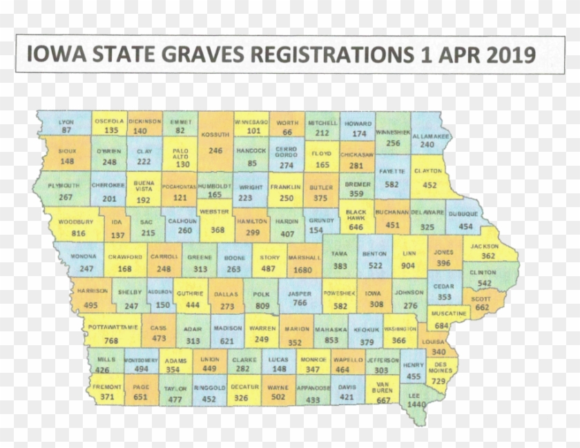 The Numbers On The Map Indicate Each County's Number - Iowa State Hawkeyes Logo Clipart