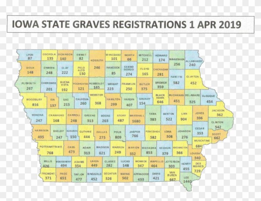 The Numbers On The Map Indicate Each County's Number - Iowa State Hawkeyes Logo Clipart #5388691