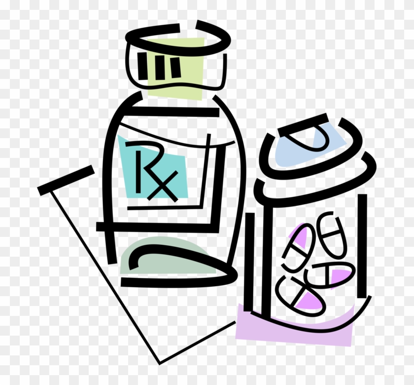 Vector Illustration Of Prescription Medication Medicine - Ilustração Medicamentos Png Clipart #5389077