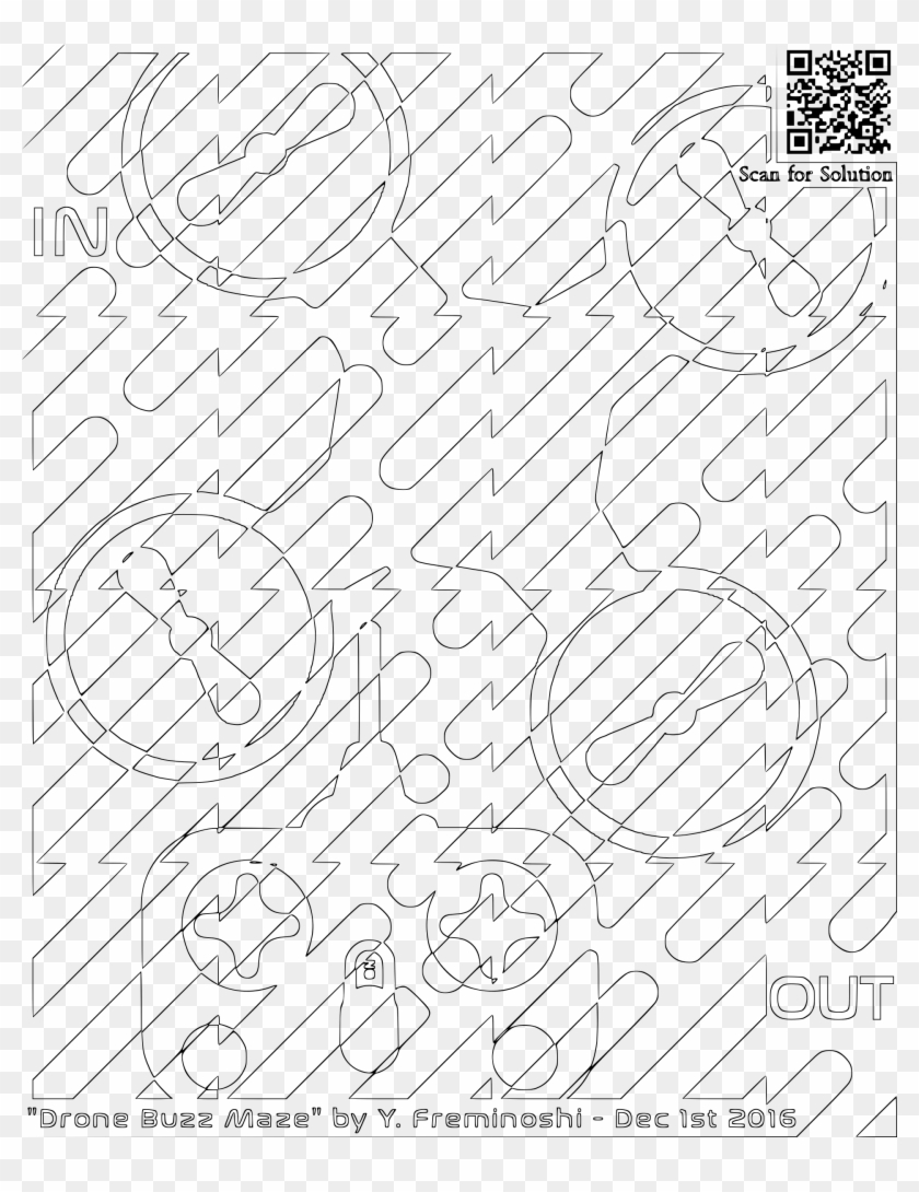 This Free Icons Png Design Of Drone Buzz Maze Coloring - Line Art Clipart