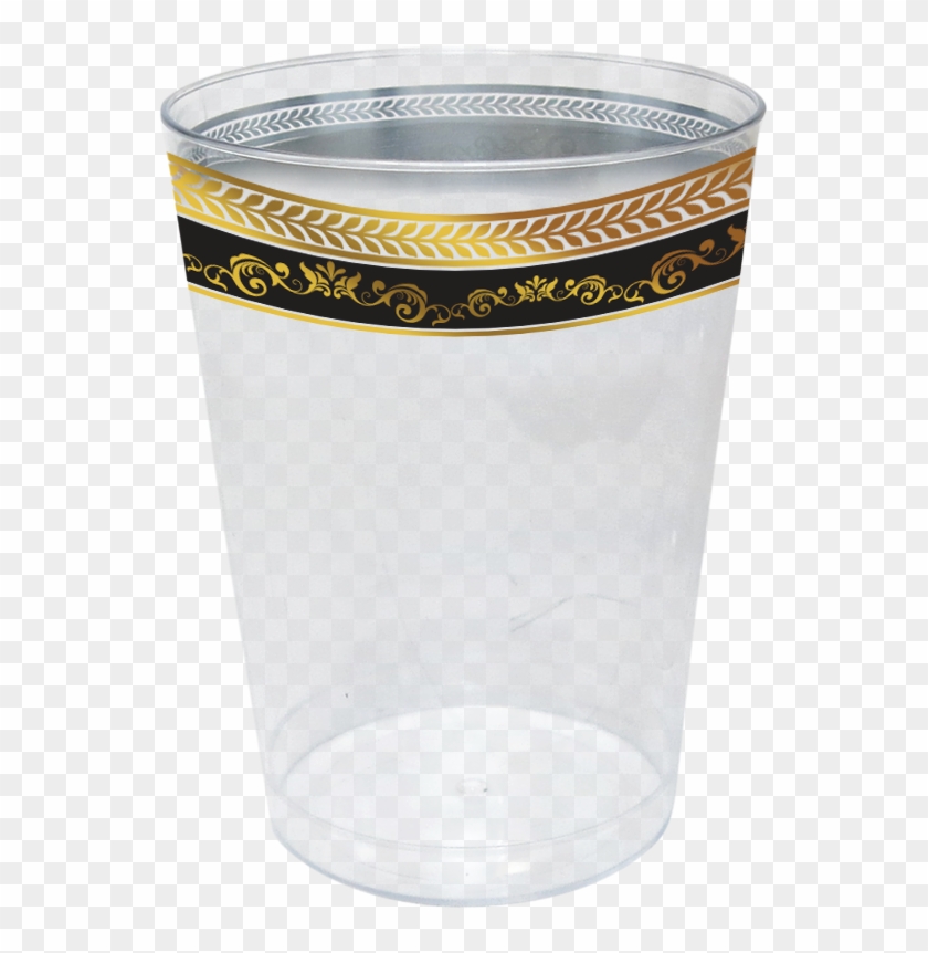 Elegant Disposable Cup 300ml Black-gold Trim 10pcs - Disposable Clipart #5389502