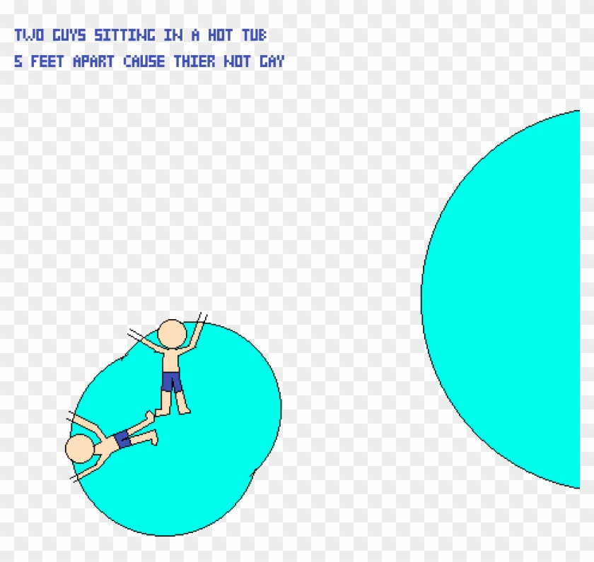 Two Guys Sitting In A Hot Tub 5 Feet Apart Cause They'r - Circle Clipart