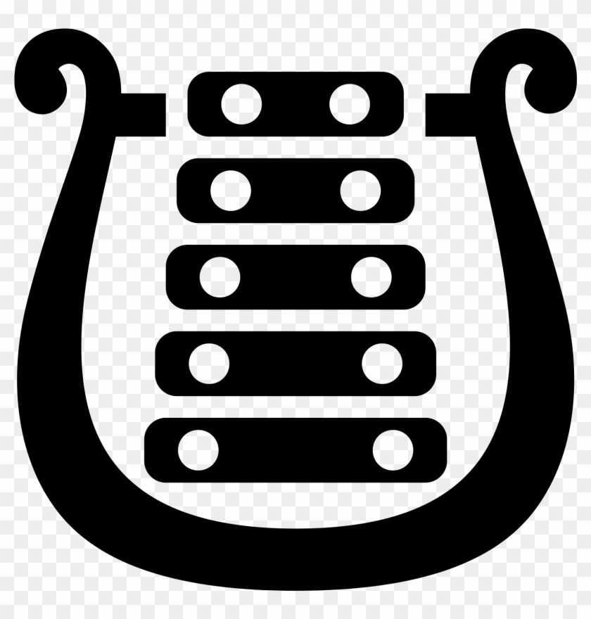 Clip Art Black And White Bell Lyre Icon Free Download - Bell Lyre Cartoon - Png Download