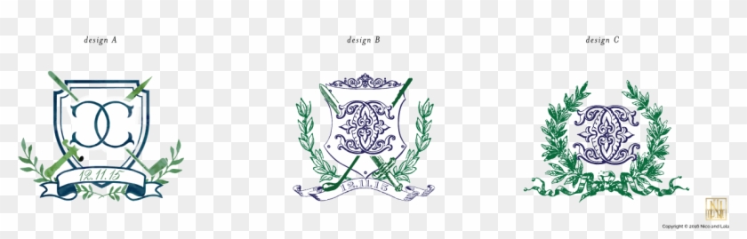 Classic Wedding Monograms - Illustration Clipart