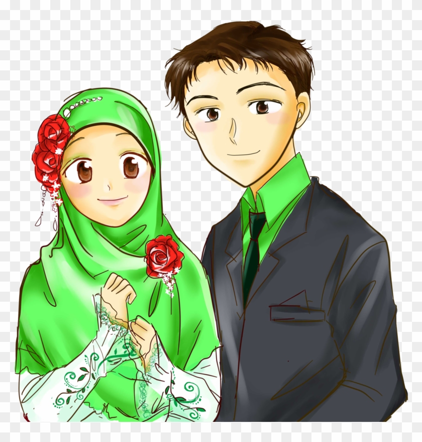 Wedding Muslim Animasi Png , Png Download - Png Muslim Wedding Cartoon Clipart #5390033