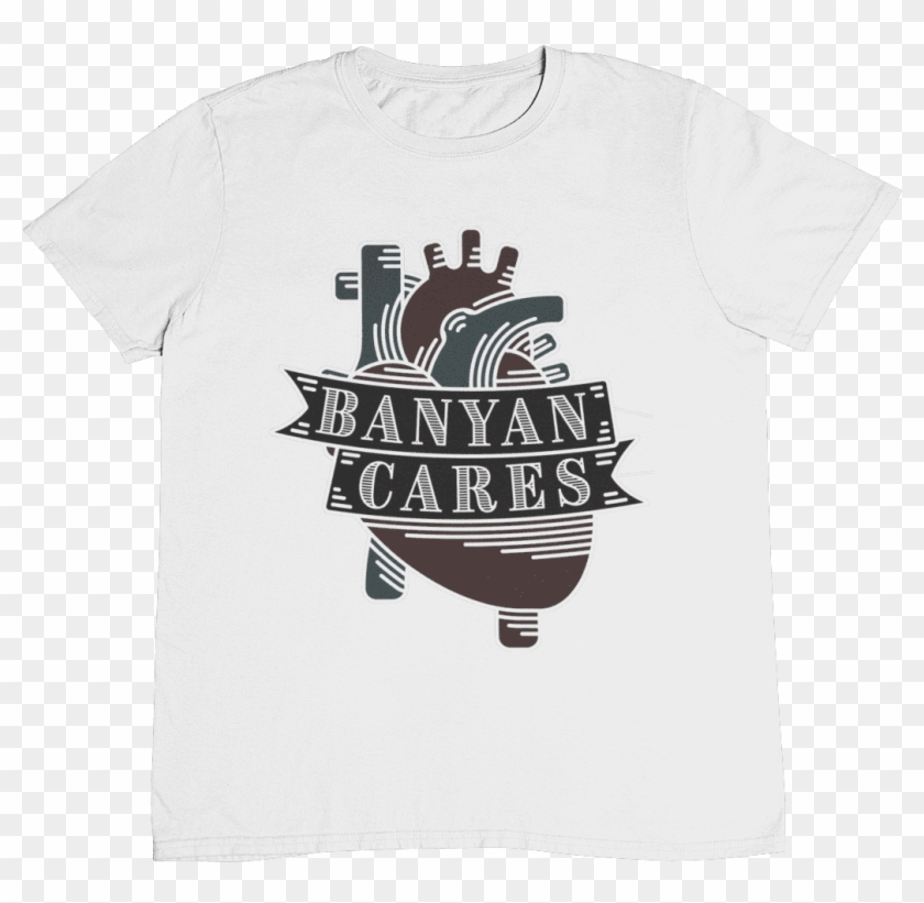 Men's Banyan Cares Heart T-shirt White - Kinto Sol Lengua Universal Clipart #5391198