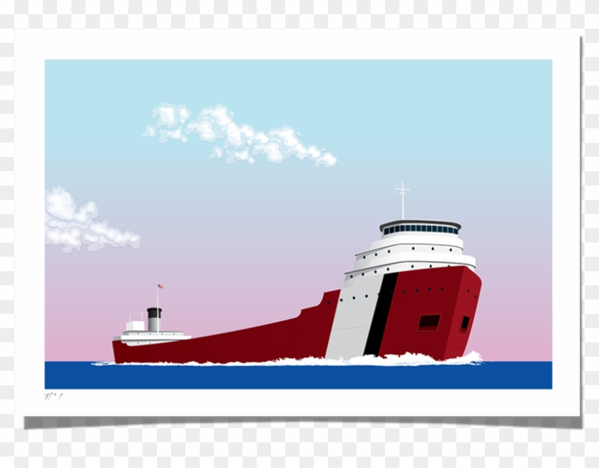 Great Lakes Freighter I Art Print Roo Kee Roo - Cruiseferry Clipart