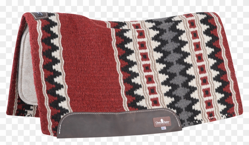 Classic Equine Esp Contour Wool Top Saddle Pad, Red/grey - Classic Equine Barrel Saddle Pads Clipart #5392017