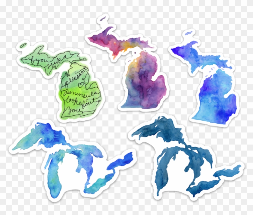 Great Lakes And Michigan Stickers - Great Lakes Postcard Clipart #5392052