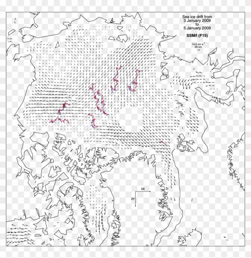 Example Ice Displacements From Ssmi F15 Over The - Inuit Map Clipart #5393135