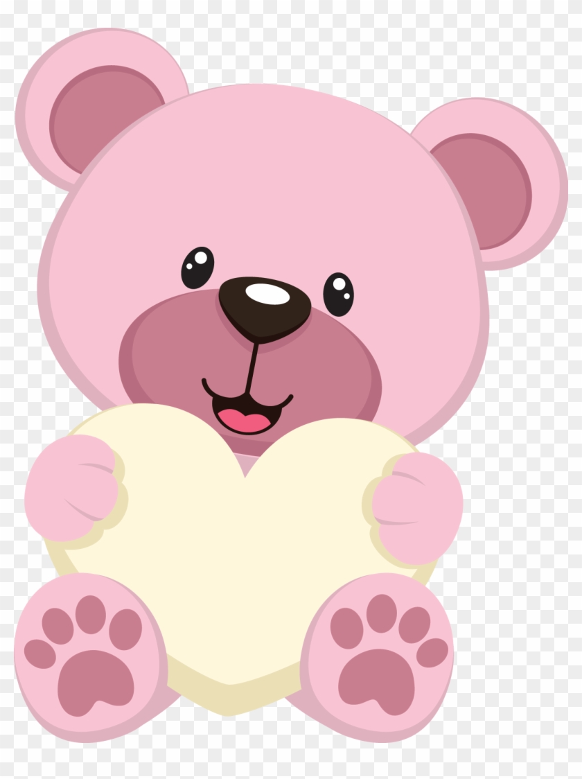 Clipart Oso, Baby Shower Clipart, Baby Shower Oso, - Pink Teddy Bear Clipart - Png Download