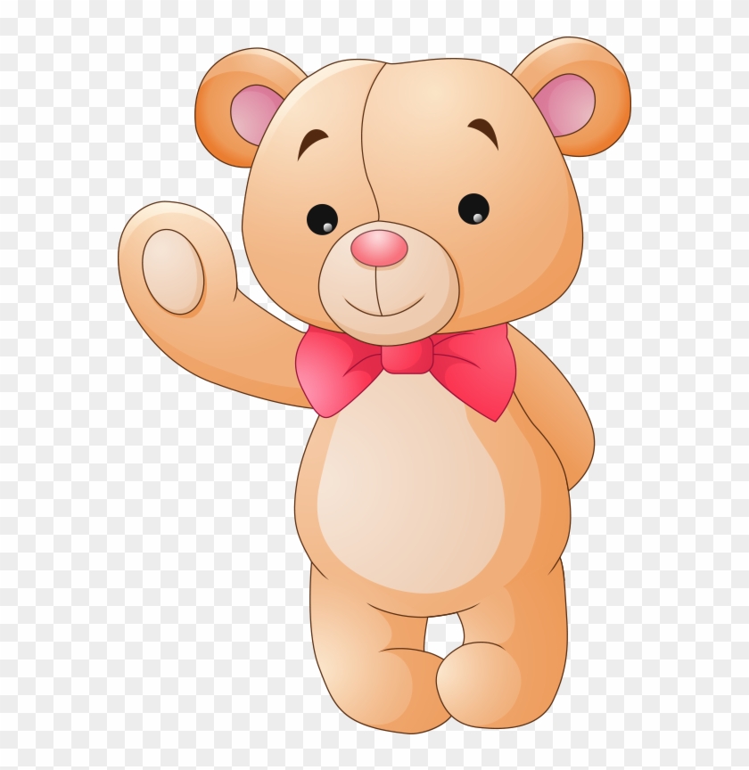 Bear Cartoon Stuffed Toy Hand Painted Cute - Cute Teddy Bear Vector Clipart #5394050