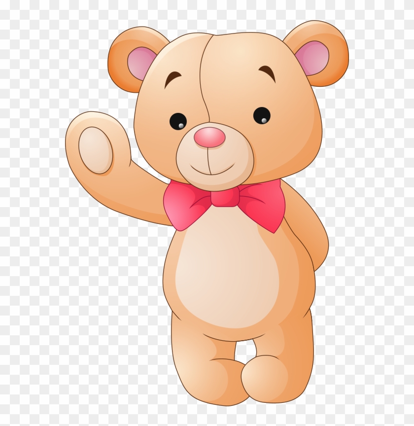 Bear Cartoon Stuffed Toy Hand Painted Cute - Cute Teddy Bear Vector Clipart