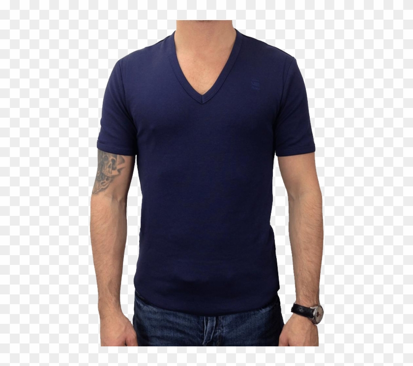 Dark Blue V Neck T Shirt Clipart #5394343
