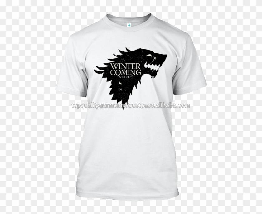 White Winter Is Coming Print T-shirt 100% Cotton Boys - Game Of Thrones Birthday Cake Easy Clipart