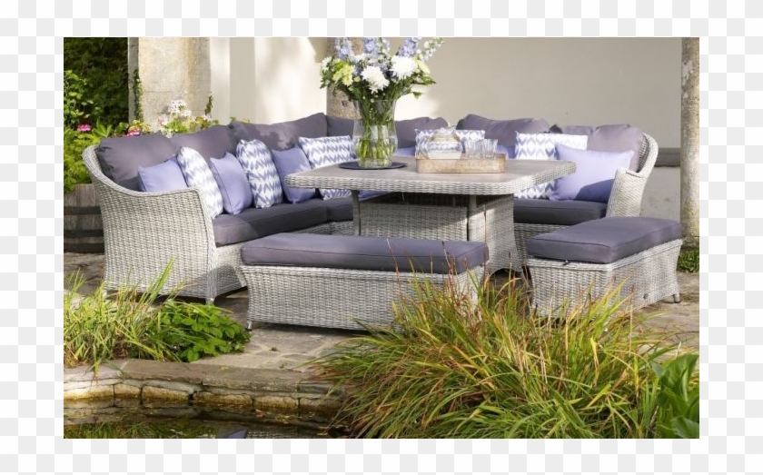 Garden Furniture - Rattan Corner Dining Adjustable Table Clipart #5396243