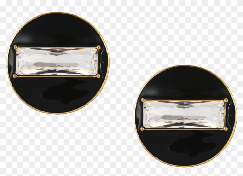 Black Enamel Stud Earrings - Earrings Clipart