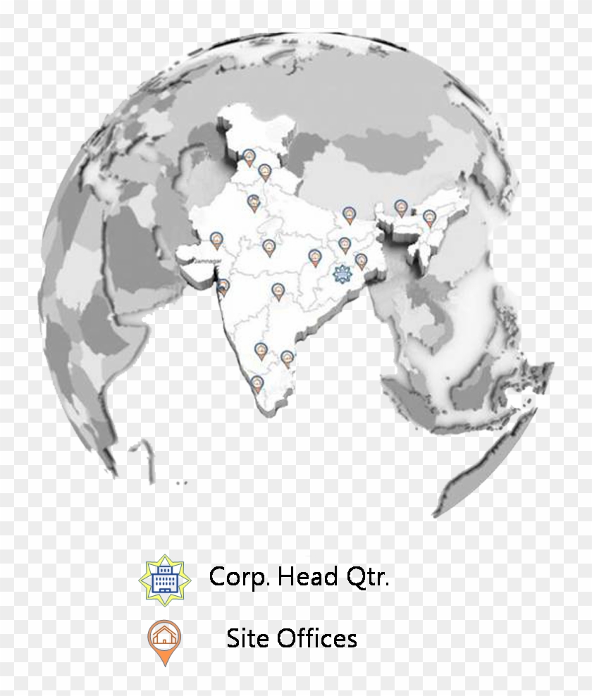 Our Pan India Footprints - Globe India Black And White Clipart