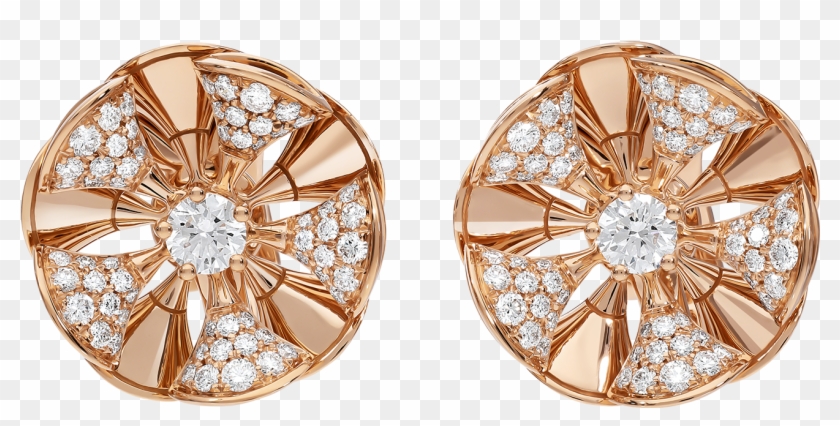 Divas' Dream Earrings In 18 Kt Rose Gold Set With A - Bulgari Earrings Clipart