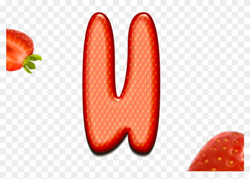 Strawberry Letters U 3d Text - Transparency Clipart