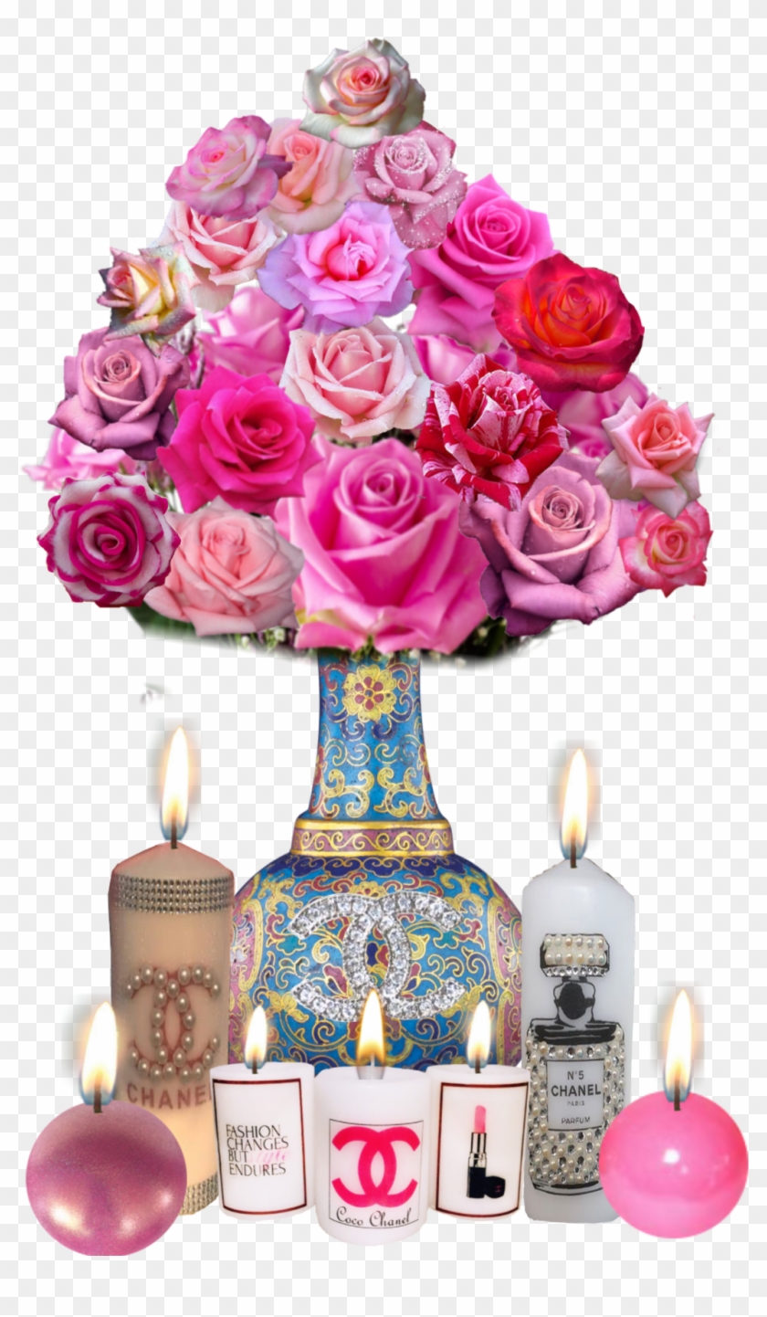 #rose #roses #vase #flowers #flower #decor #candles - Pink Rose Clipart